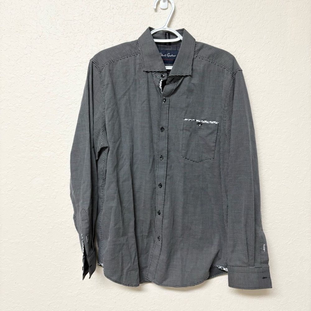 Robert Graham Shirt Mens Button Up Tailored Fit Long Sleeve Black Size XL
